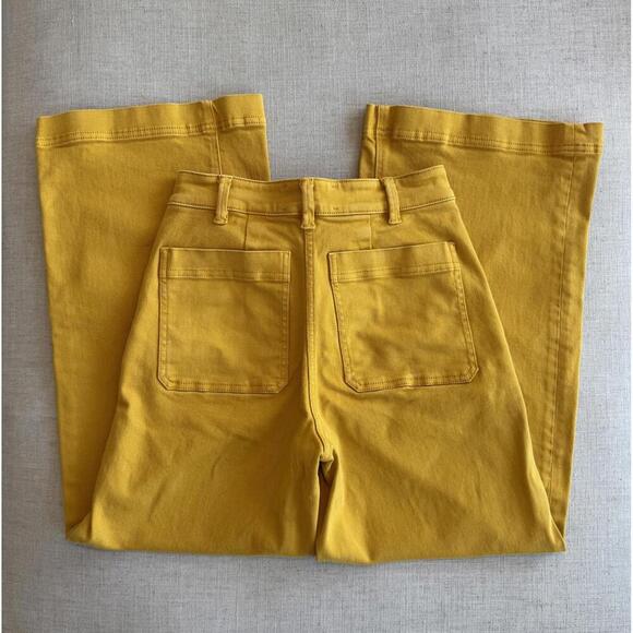 Everlane Wide Leg Crop Jeans Golden Yellow High Rise Size 00 - Picture 4 of 7